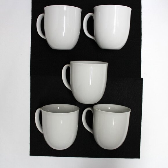 5 Pottery Barn Great White Traditional 10 oz Coffee Tea or Beverage Cups - Picture 5 of 8